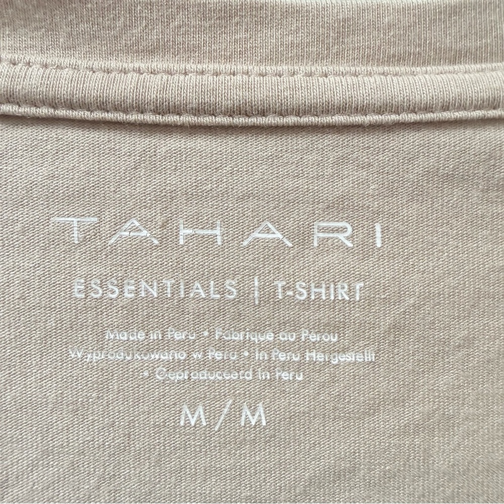 Tahari Tan Pima Cotton Modal Tee Medium Soft Stretch Essential Top - Picture 3 of 6